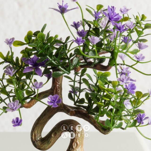 Искусственный Бонсай Цукуйоми 13 см фиолетовый Summer Deco