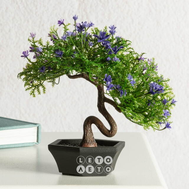 Искусственный Бонсай Хинаока 14 см фиолетовый Summer Deco