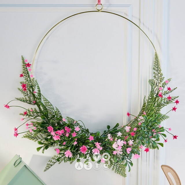 Венок декоративный Нарин - Цветочный Спектакль 41 см Summer Deco