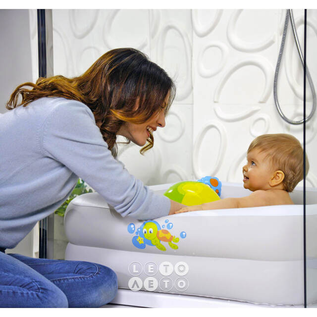 Детский бассейн с надувным дном Baby Tub 86*86*25 см, клапан Bestway