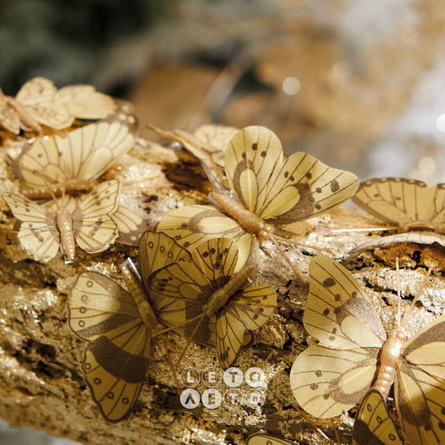 Набор декоративных украшений Gold Butterfly, 10 шт, клипса Kaemingk