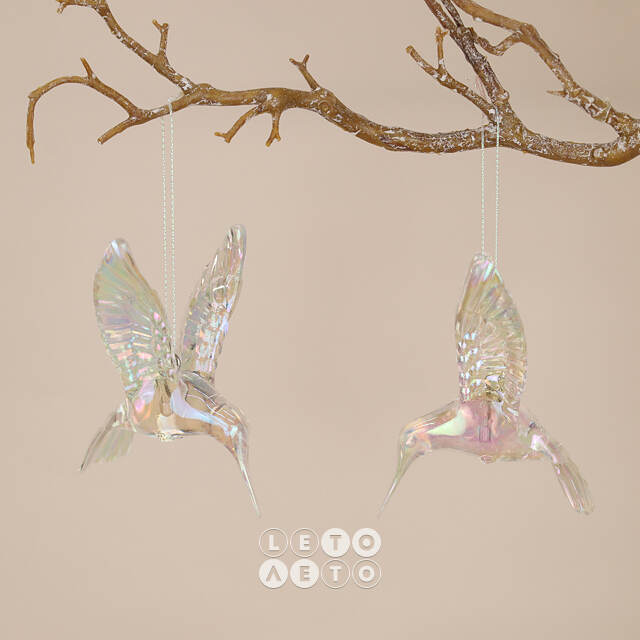 Елочная игрушка Птичка Pearl Colibri 10 см, подвеска Kaemingk