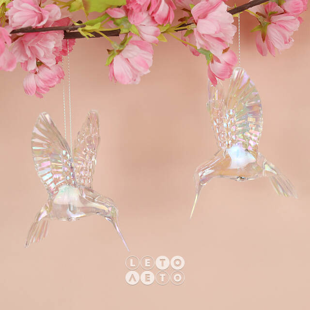 Елочная игрушка Птичка Pearl Colibri 10 см, подвеска Kaemingk
