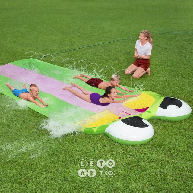 Водная дорожка для скольжения Triple Frog Slide 488 см Bestway