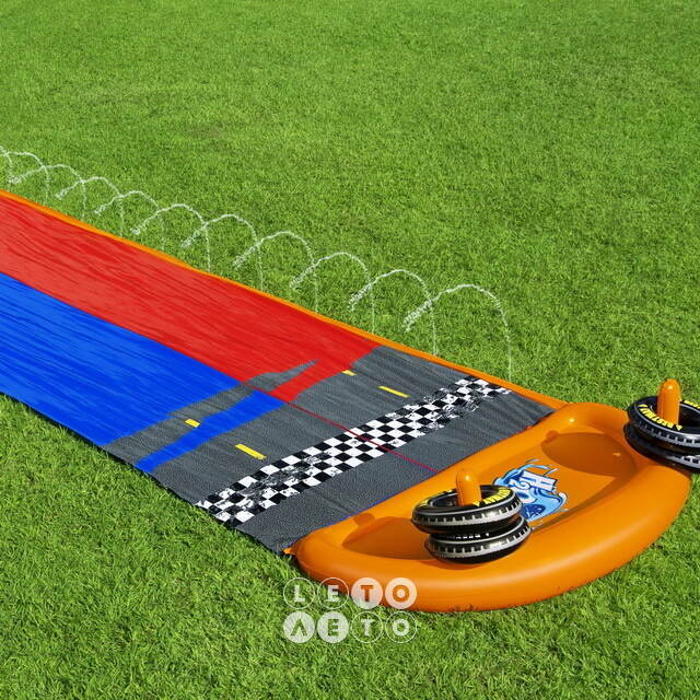 Водная дорожка для скольжения Double Splashy Slide 488 см с двумя надувными колечками Bestway