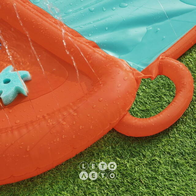 Двойная водная дорожка для скольжения с двумя игрушками Sponge Soakers Double Slide 488 см Bestway