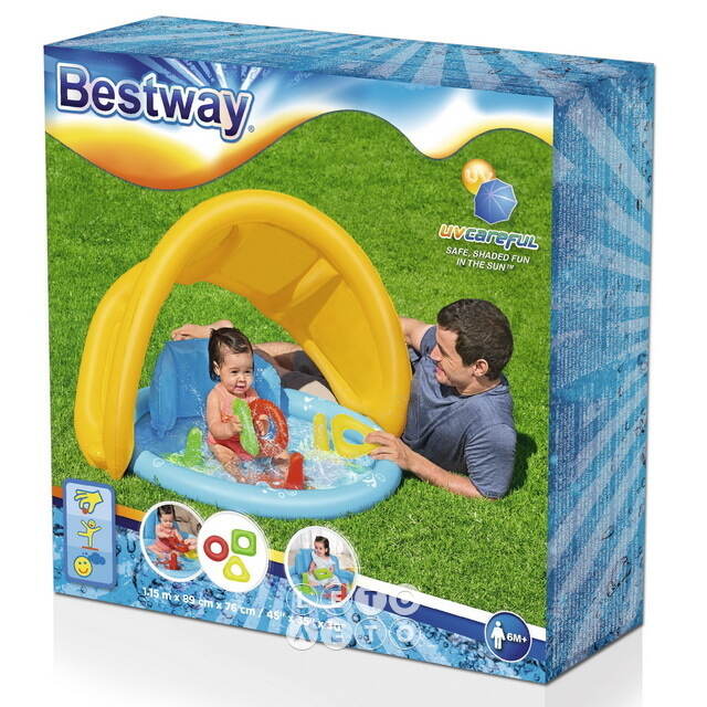 Детский бассейн с навесом Морская ракушка 115*89 см Bestway