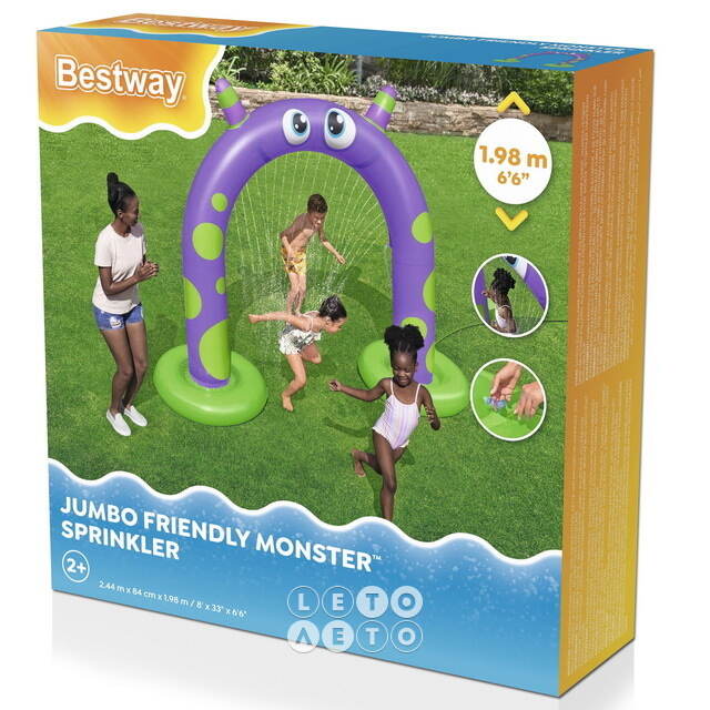 Надувная игрушка с фонтаном Дружелюбный Монстр 244*198*84 см Bestway