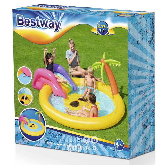 Игровой центр Sunny Day 237*201*104 см с горкой и фонтаном, клапан Bestway