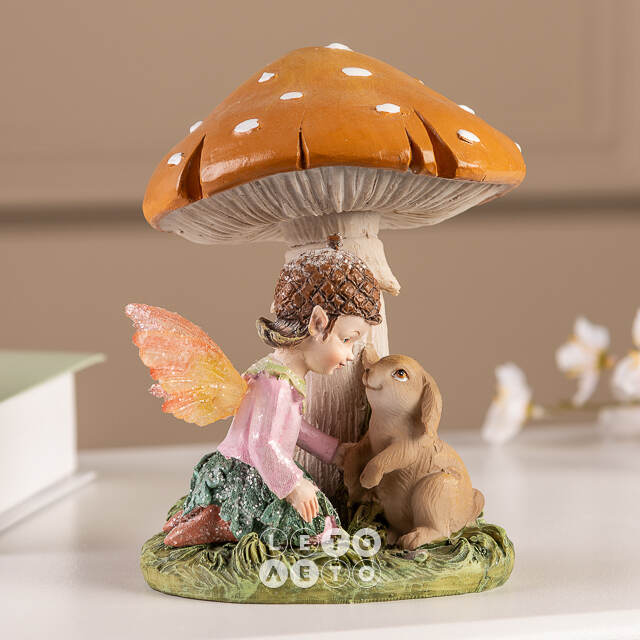 Декоративная фигурка Фея Орнелла с зайкой 15 см Kaemingk