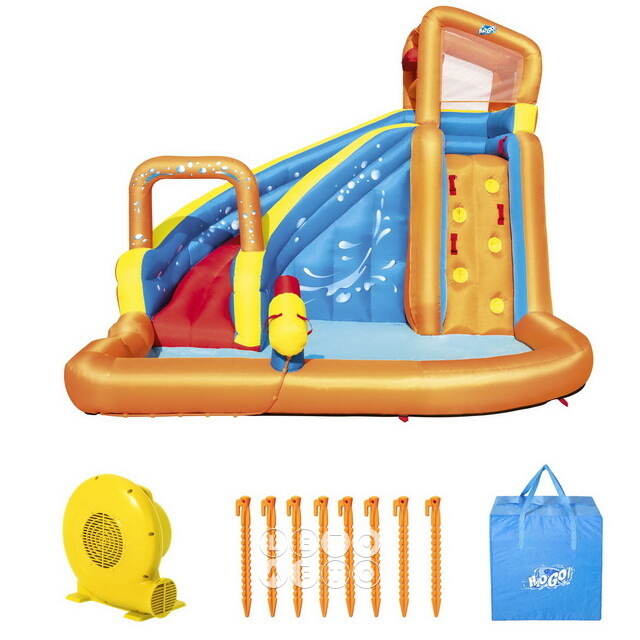 Водный игровой центр с горкой и стеной для скалолазания Turbo Splash 365*320*270 см оранжевый Bestway