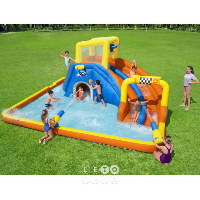 Водный игровой центр с горкой и стеной для скалолазания Super Speed Way 551*502*265 см Bestway