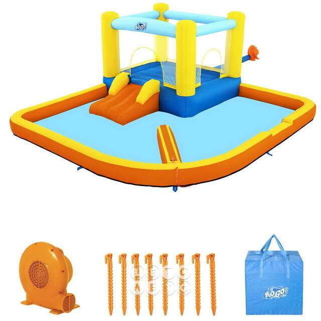 Игровой центр Аквапарк 365*340*152 см с горкой, батутом и фонтаном Bestway