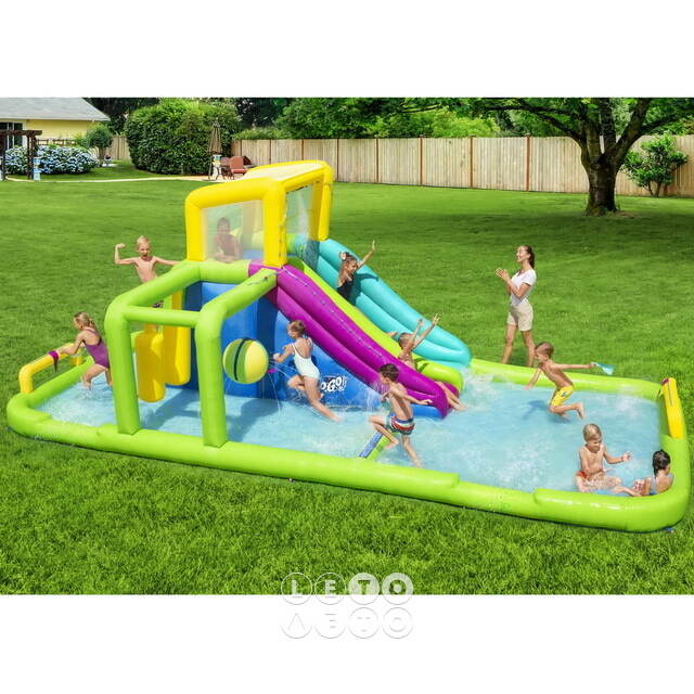 Водный игровой центр с горкой и полосой препятствий Water Racing 710*310*265 см Bestway