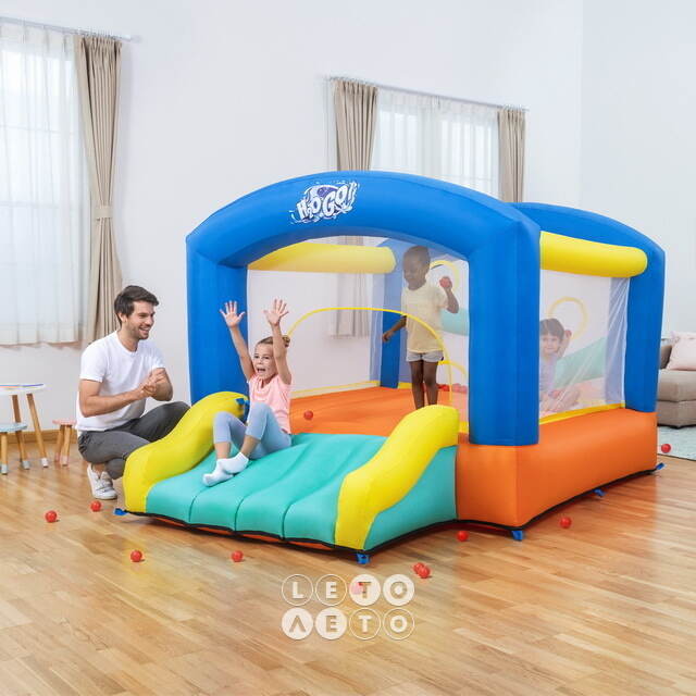 Надувной батут с горкой Leap & Play 289*213*173 см Bestway