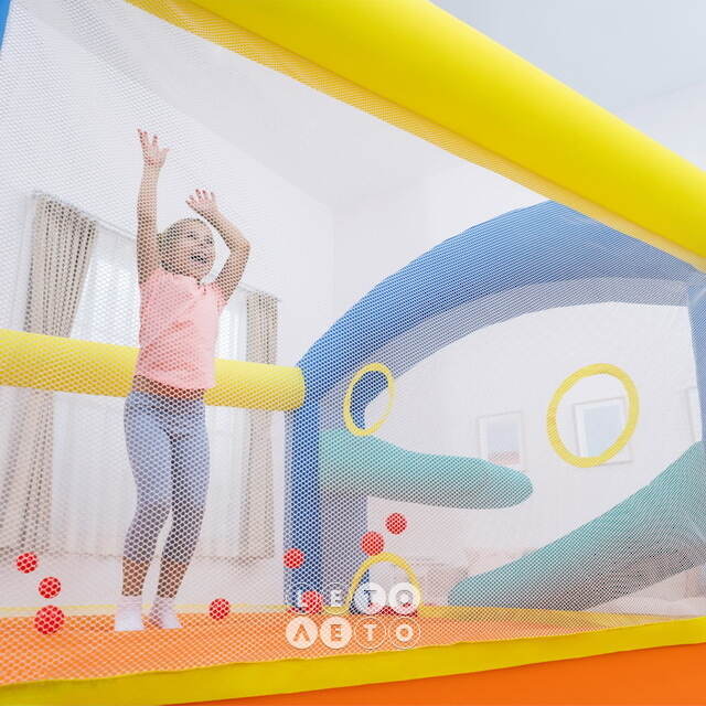 Надувной батут с горкой Leap & Play 289*213*173 см Bestway