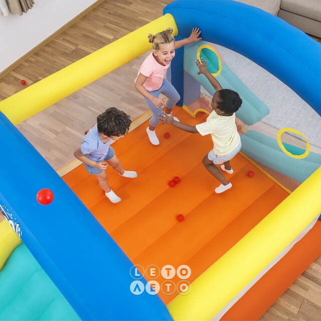 Надувной батут с горкой Leap & Play 289*213*173 см Bestway
