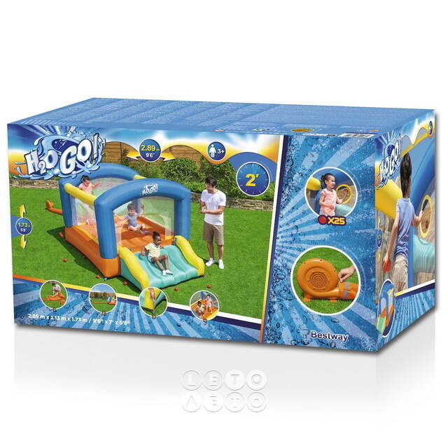 Надувной батут с горкой Leap & Play 289*213*173 см Bestway