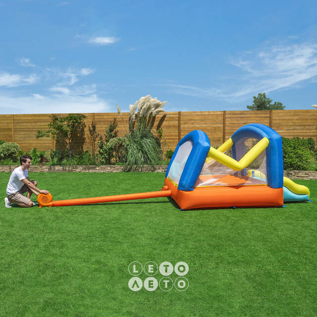 Надувной батут с горкой Leap & Play 289*213*173 см Bestway