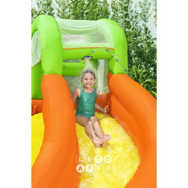 Водный игровой центр с горкой и стеной для скалолазания Canopy Cove 426*369*173 см Bestway