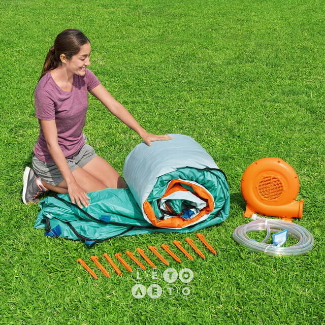 Водный игровой центр с горкой и стеной для скалолазания Canopy Cove 426*369*173 см Bestway