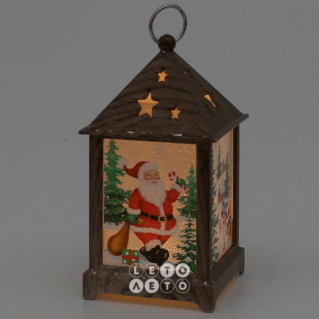 Новогодний фонарь Санта Клаус - Wizard Lamp 13 см на батарейках Sigro