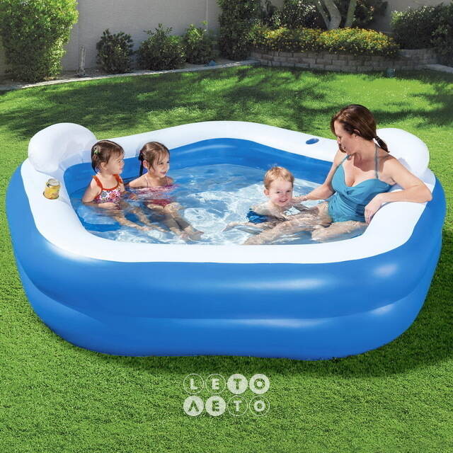Семейный надувной бассейн Family Rest 213*206*69 см, клапан Bestway