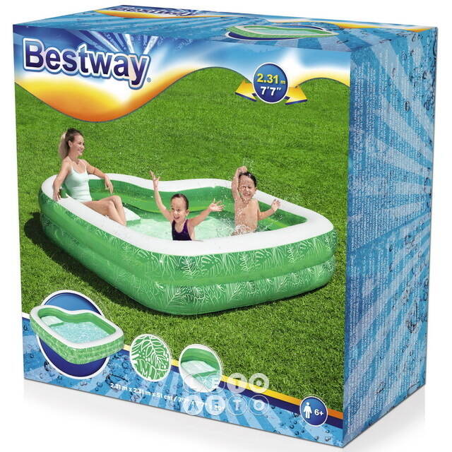 Семейный надувной бассейн Тропический Рай 231*231*51 см Bestway