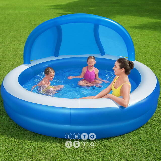 Семейный надувной бассейн с навесом Summer Days 241*140 см, клапан Bestway