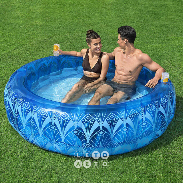 Надувной бассейн Bohemian Blue 168*53 см, надувное дно Bestway