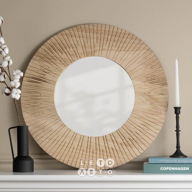 Декоративное зеркало Paulownia Almond 70 см Kaemingk