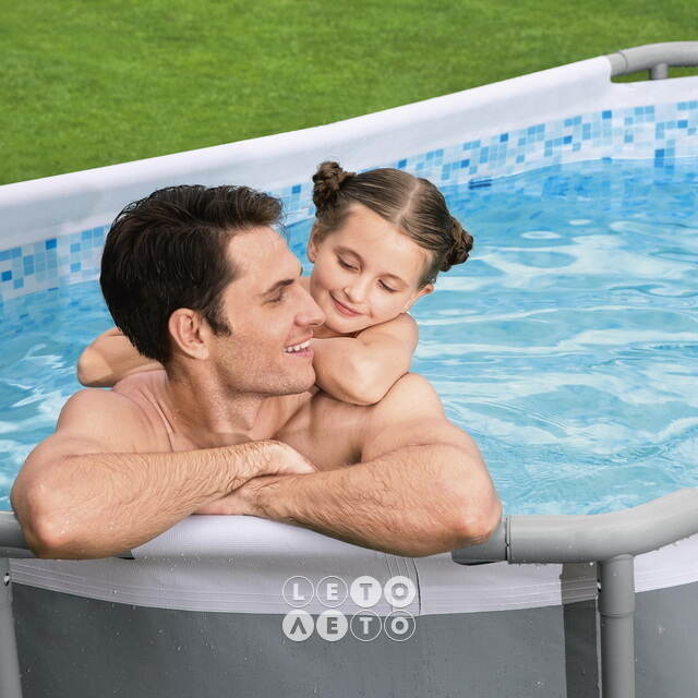 Каркасный овальный бассейн Bestway Steel Pro Max 305*200*84 см, фильтр-насос, дозатор Bestway