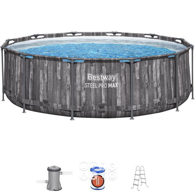 Каркасный бассейн 5614X Bestway Steel Pro Max 366*100 см, фильтр-насос, лестница Bestway