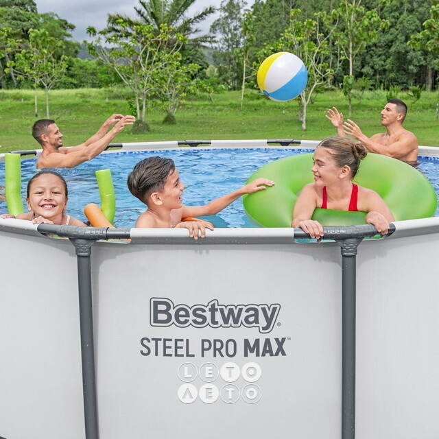 Круглый каркасный бассейн Bestway Steel Pro Max 396*122 см, фильтр-насос, аксессуары Bestway