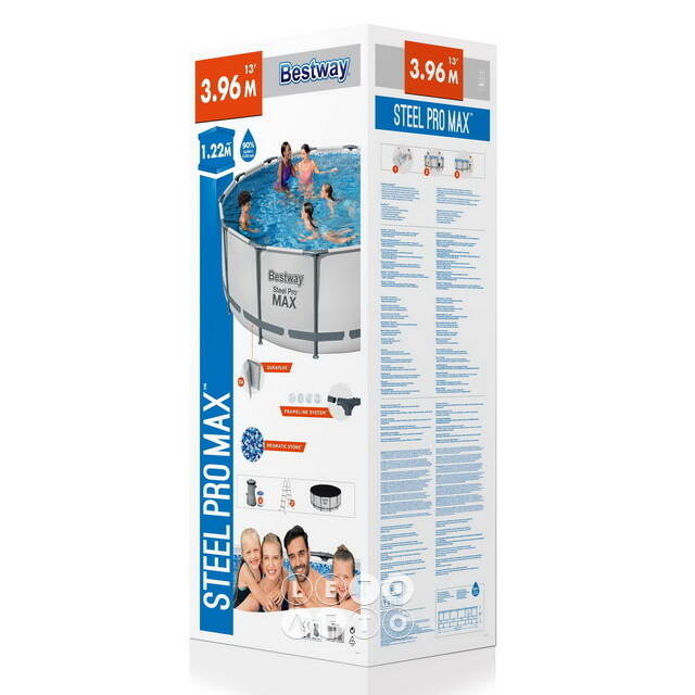 Круглый каркасный бассейн Bestway Steel Pro Max 396*122 см, фильтр-насос, аксессуары Bestway