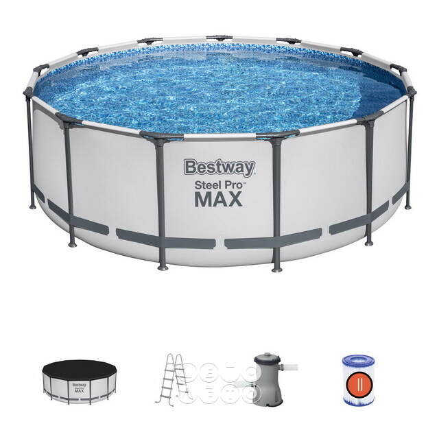 Круглый каркасный бассейн Bestway Steel Pro Max 396*122 см, фильтр-насос, аксессуары Bestway