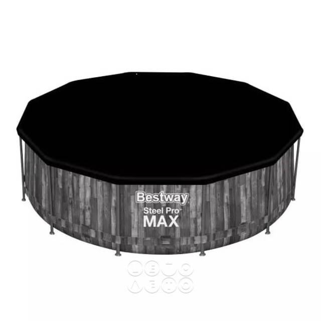 Каркасный бассейн 5619K Bestway Steel Pro Max - Grey Wood 366*122 см, фильтр-насос, навес, лестница Bestway