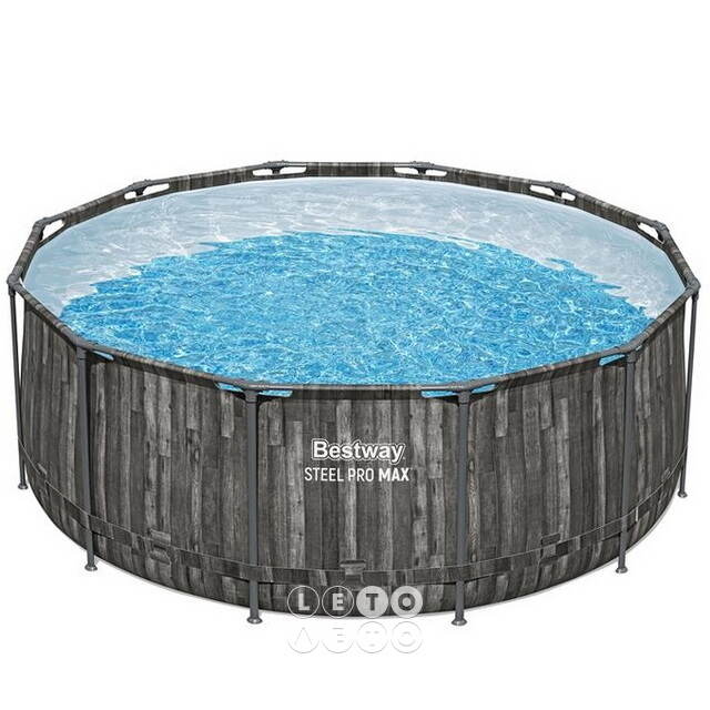 Каркасный бассейн 561QY Bestway Steel Pro Max - Grey Wood 366*122 см Bestway