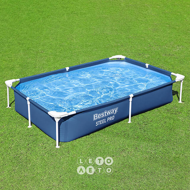 Прямоугольный каркасный бассейн Bestway Steel Pro 221*150*43 см Bestway