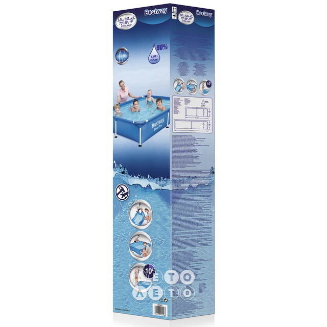 Прямоугольный каркасный бассейн Bestway 221*150*43 см Bestway