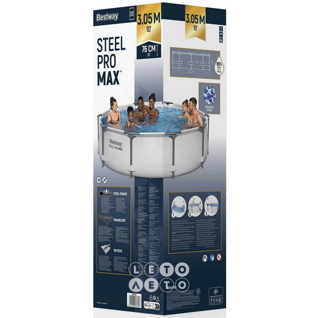 Каркасный бассейн 56406 Bestway Steel Pro Max 305*76 см Bestway