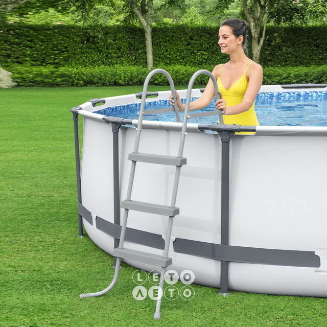 Круглый каркасный бассейн 56418 Bestway Steel Pro Max 366*100 см, фильтр-насос, лестница Bestway