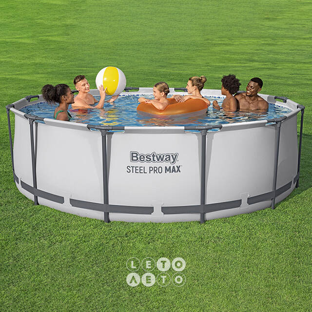 Каркасный бассейн 56420 BestWay Steel Pro Мах 366*122 см, фильтр-насос, аксессуары Bestway