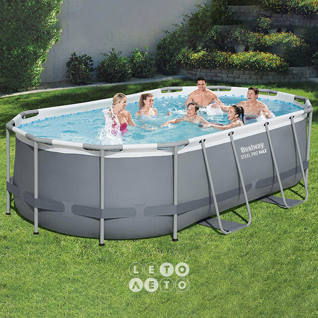 Каркасный овальный бассейн Bestway Steel Pro Max 427*250*100 см, фильтр-насос, аксессуары Bestway