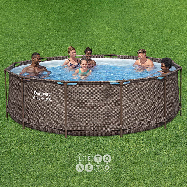Каркасный бассейн 56709 Bestway Steel Pro Max 366*100 см, фильтр-насос, лестница Bestway
