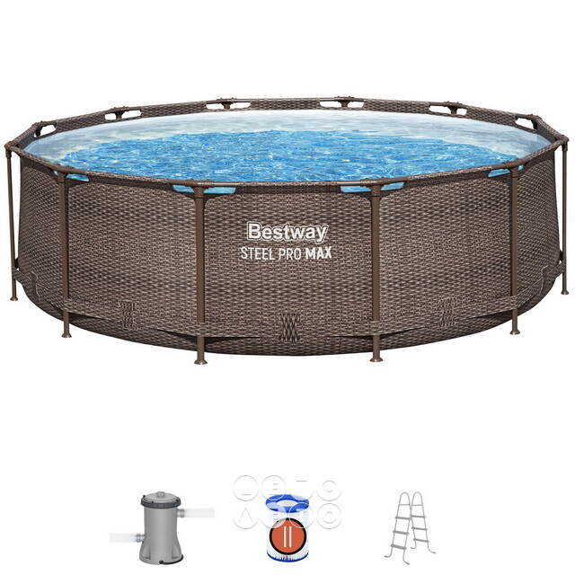Каркасный бассейн 56709 Bestway Steel Pro Max 366*100 см, фильтр-насос, лестница Bestway