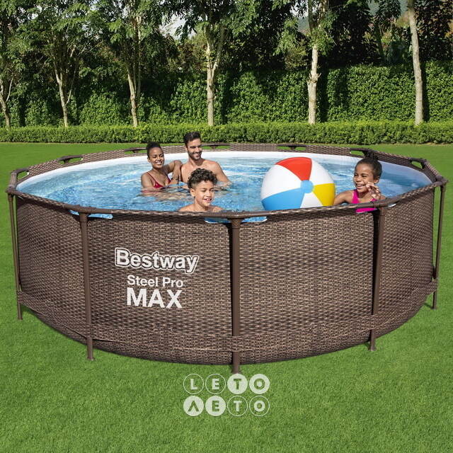 Каркасный бассейн 56709 Bestway Steel Pro Max - Rattan 366*100 см, фильтр-насос, лестница Bestway