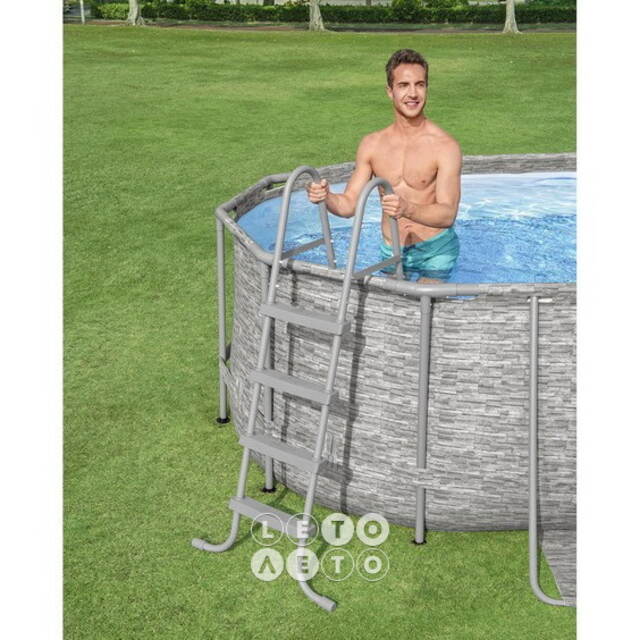Каркасный овальный бассейн 56716 Bestway Power Steel Swim Vista 549*274*122 см, фильтр-насос, аксессуары Bestway