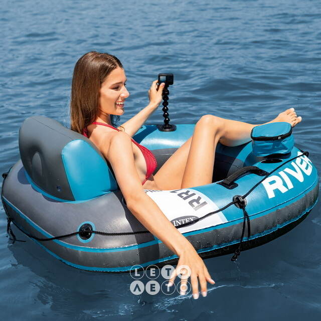 Надувной круг-кресло River Run Pro 140*132 см с креплением INTEX