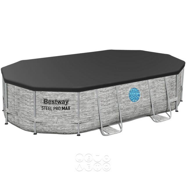 Каркасный овальный бассейн Bestway Steel Pro Max 488*305*107 см, песочный фильтр-насос, аксессуары Bestway